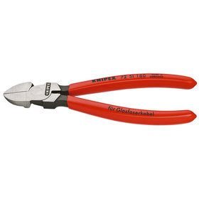 KNIPEX® - Seitenschneider für Lichtwellenleiter (Glasfaserkabel) mit Kunststoff überzogen 160 mm 7251160