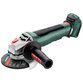 metabo® - Akku-Winkelschleifer WPB 18 LT BL 11-125 Quick (613059840), mit Bremse, Schnellspannmutter, drehbarem Akkupack, Totmannschalter, metaBOX 165 L