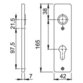 HOPPE® - Kurzschildpaar 202KP, eckig o. No., PZ 72, TS 40, F1