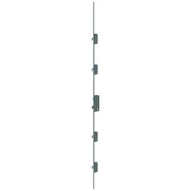 WINKHAUS - Mehrfachverriegelung hookLock M F1677,ein-/zweiflügelig, Typ M2,PZ gelocht 92/8, Dornmaß 40, Flachstulp 16 x2170, silberfarbig, Drückerhöhe1.020