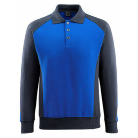 MASCOT® - Polo-Sweatshirt UNIQUE, Kornblau/Schwarzblau, Größe 2XL