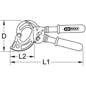 KSTOOLS® - Ratschenkabelschere mit Schutzisolierung, 400mm