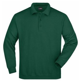 James & Nicholson - Polo Sweatshirt JN041, dunkelgrün, Größe XXL