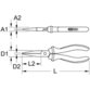 KSTOOLS® - ERGOTORQUE VDE Flachzange, 170mm