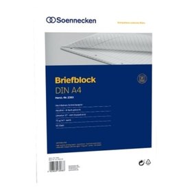 Soennecken - Briefblock 2303 DIN A4 gelocht Lineatur27 liniert 50 Blatt
