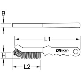 KSTOOLS® - Stahldraht-Bremssattel-Drahtbürste 2-reihig, gerade