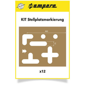 a.m.p.e.r.e® - Schablonen KIT Stellplatzmarkierung 12 Schablonen