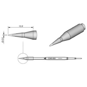 JBC - Lötspitze Serie C245, Rundform, C245930/ø0,5mm, gerade