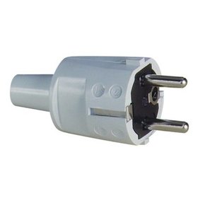 ABL SURSUM - SCHUKO-Stecker Kunststoff IP20 grau Schraubklemmen gerade