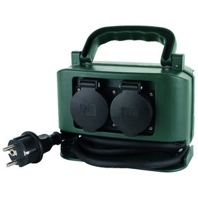 REV Ritter - Stromverteiler 4-fach IP44 2m H07RN-F 3G1,5 grün-schwarz