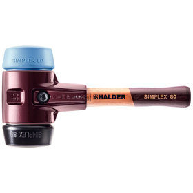 HALDER - SIMPLEX-Schonhammer, TPE-soft / Gummikomposition, mit Tempergussgehäuse und hochwertigem extra kurzen Holzstiel  3012.082