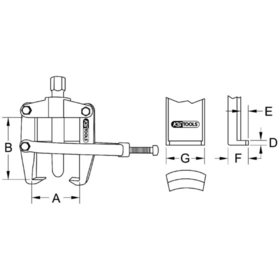 KSTOOLS® - Universal-Kugelgelenk-Abzieher 2-armig mit Spannbügel, 69 mm