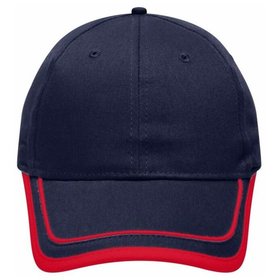 James & Nicholson - Piping Cap MB6501, navy-blau/rot, Einheitsgröße