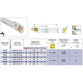 Teknik Makina - Bohrstange 93° mit Innenkühlung ø16mm für Wendeplatten TCMT 1102 KA246TM