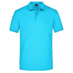 James & Nicholson - Herren Elastic Piqué Poloshirt JN710, türkis, Größe S