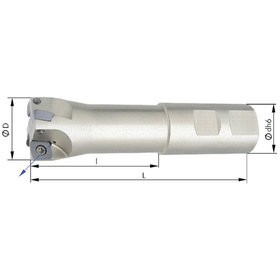 FORMAT - Schaftfräser HFC mit Innenkühlung ø32/140mm Z 2 für ZD.