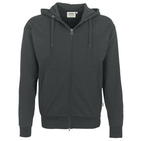 HAKRO - Kapuzen-Sweatjacke Premium 605, anthrazit, Größe 2XL