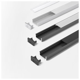 FORMAT - Möbel-Einbauprofil,L 2000mm, ChannelLine D, schwarz, Abd. opal