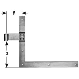 Pollmann - HT-Winkelband, 20,Enden kantig, f. Dornst.16mm, H 350 x L 400mm, feuerverzinkt