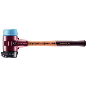 HALDER - SIMPLEX-Schonhammer, Gummikomposition, mit Standfuß / TPE-soft, mit Tempergussgehäuse und hochwertigem Holzstiel | D=80 mm | 3012.280