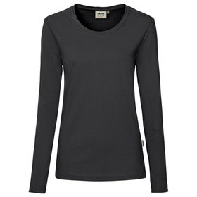 HAKRO - Damen Longsleeve Mikralinar® 179, karbongrau, Größe M