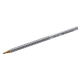 Faber-Castell - Bleistift GRIP 2001 117002 Dreieckform 2B silbergrau