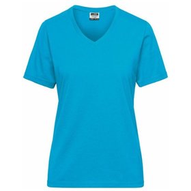 James & Nicholson - Damen BIO Workwear T-Shirt JN1807, türkis, Größe 3XL