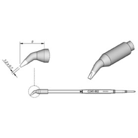 JBC - Lötspitze Serie C245 Meißelform, C245862/1,2 x 0,7mm, gebogen, 20mm länger