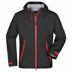 James & Nicholson - Herren Ultraleicht Softshelljacke JN1098, schwarz/rot, Größe S