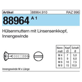 ART 88964 Hülsenmuttern 1.4305 LIKO M 4 x 14 A 1 S