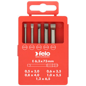 FELO - Profi Bitbox 73 mm, je 1 Bit 0,5 x 3,0, 0,6 x 3,5, 0,8 x 4,0, 1,0 x 5,5, 1,2 x 6,5