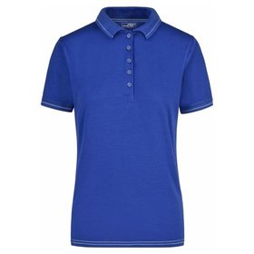 James & Nicholson - Damen Poloshirt Elastic JN568, königs-blau/weiß, Größe M