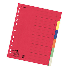 FALKEN - Register 80001993 DIN A4 6-teilig Manilakarton farbig