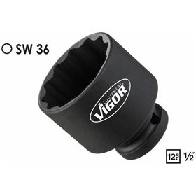 VIGOR® - Kraft-Steckschlüssel-Einsatz, kurz, Doppel-Sechskant V4478 Antrieb 1/2", SW36