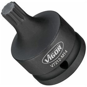 VIGOR® - Schlagschrauber Schraubendreher-Einsatz ∙ V7212-M14 ∙ Vierkant 20mm (3/4") ∙ Innen Vielzahn Profil XZN ∙ M14