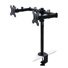 Emuca - Kipp- und drehbare 360​° -Monitorständer für Tisch, Doppelt, Schwarz, Stahl, 1 St.