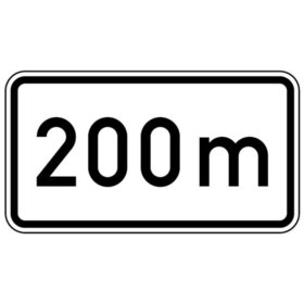 Verkehrszeichen ZZ 1004-32 "Entfernungsangabe 200m", 231x420mm