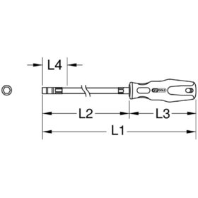 KSTOOLS® - 1/4" ERGOTORQUEplus Bit-Schraubendreher, XL, 614mm