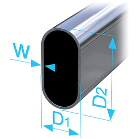 Pickhardt & Gerlach - Ovalrohr 30 x 15 x 1200mm, verchromt