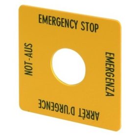 Eaton - Bezeichnungsschild gelb quadrat EMERGENCY STOP 50x50mm