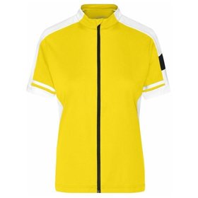 James & Nicholson - Damen Cooldry® Rad Shirt Longzip JN453, sonnen-gelb, Größe XXL