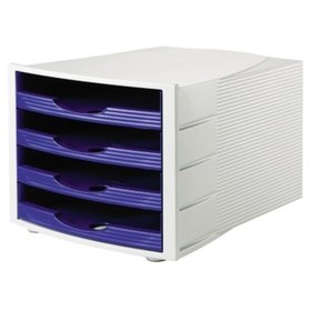 Soennecken - Schubladenbox 1550 4offene Schübe blau