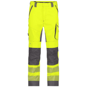 Dassy® - Odessa Sommer Warnschutzhose mit Kniepolstertaschen, neongelb/zementgrau, Schrittlänge Standard, Größe 50