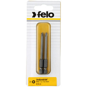 FELO - Bit, Industrie E 6,3 x 73mm, 2 Stück auf Karte PH 1