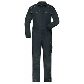 James & Nicholson - Workwear Overall Materialmix JN887, carbon, Größe 54