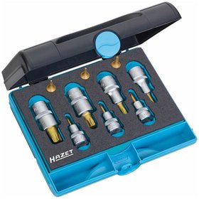 HAZET - Werkzeug-Satz 1557/10, 1/4"-3/8"-1/2" für TORX® 10-teilig T8 - T60