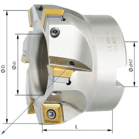 FORMAT - Eckmesserkopf 90° mit Innenkühlung ø50mm Z 5