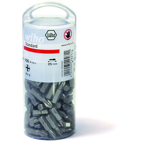 Wiha® - Bit Set Standard 25mm Pozidriv (PZ2) 100 Stück 1/4" in Großpackung (40462)