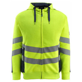 MASCOT® - Corby Kapuzensweatshirt mit Reißverschluss - SAFE SUPREME - hi-vis Gelb/Schwarzblau, Gr. XL