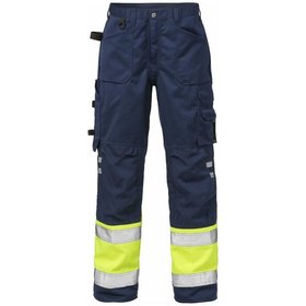 KANSAS® - Warnschutz-Bundhose 2032 PLU, marineblau/warngelb, Größe C54